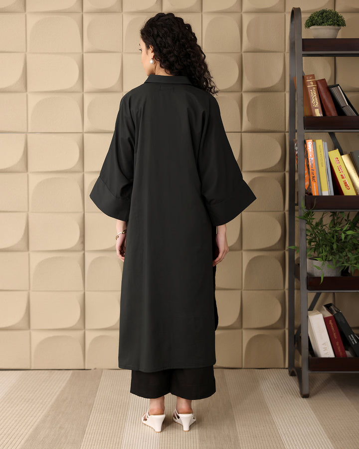 Classic Black A-line Kurta