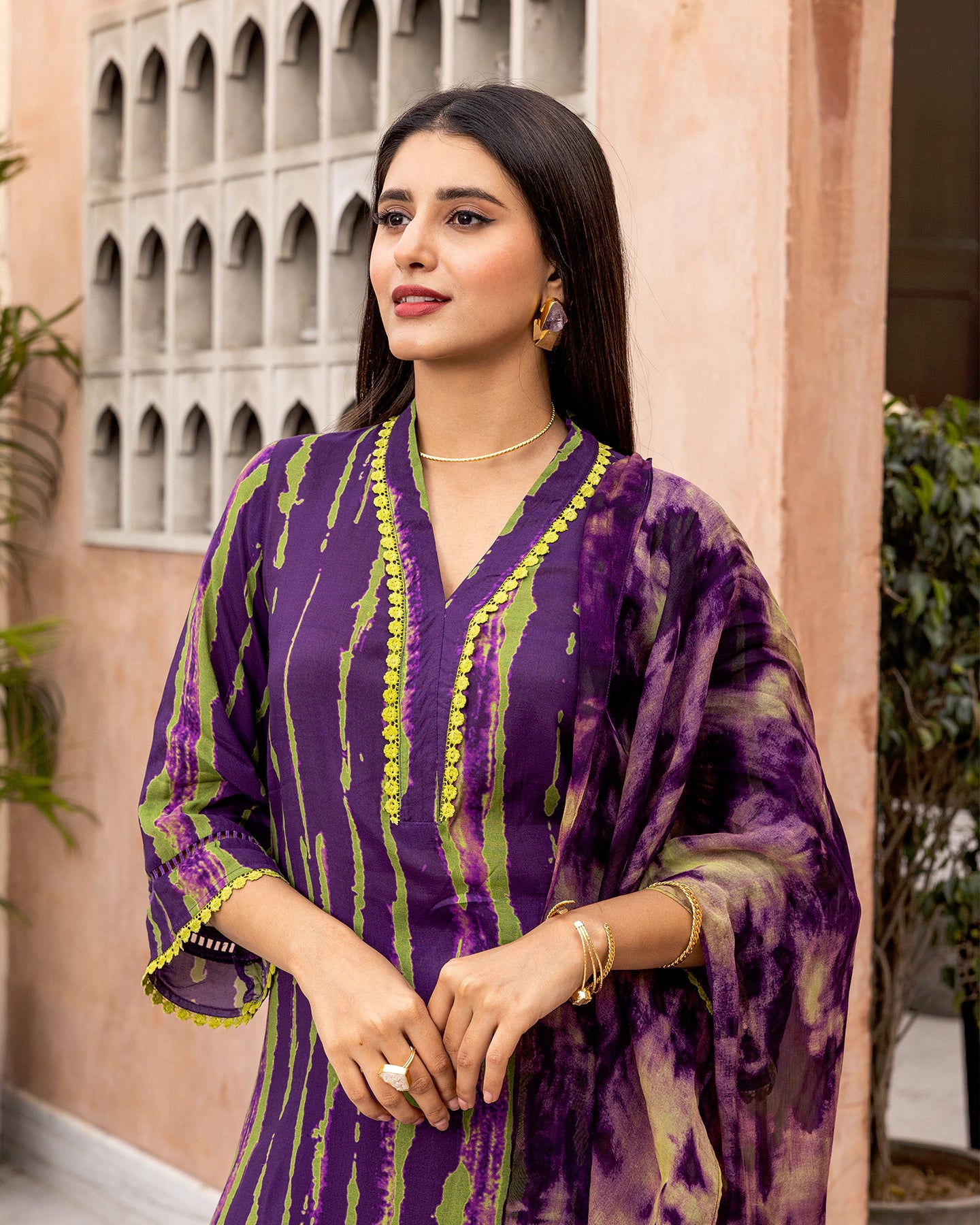 Purple Tie Dye Suit Set