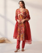Crimson Mythical Bloom Suit Set