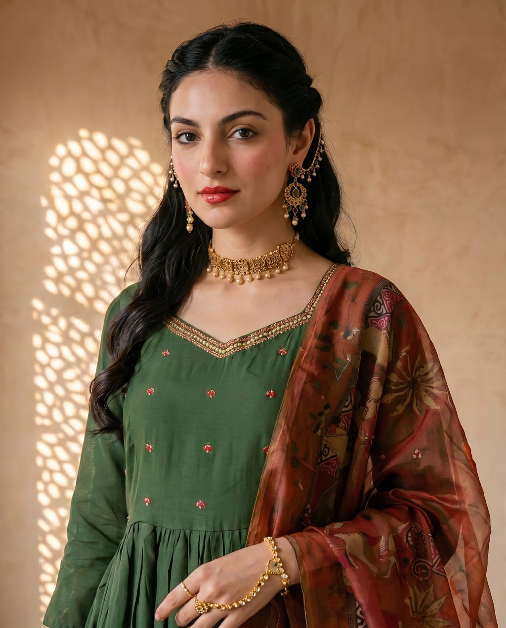 THE EMERALD TWILIGHT ANARKALI SUIT SET