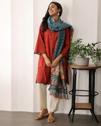A-LINE BROWN KURTA- DUPATTA SET