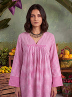URBAN BLUSH CHECKS KURTA SET