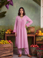 URBAN BLUSH CHECKS KURTA SET