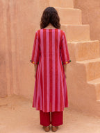 BERRY STRIPE KURTA SET