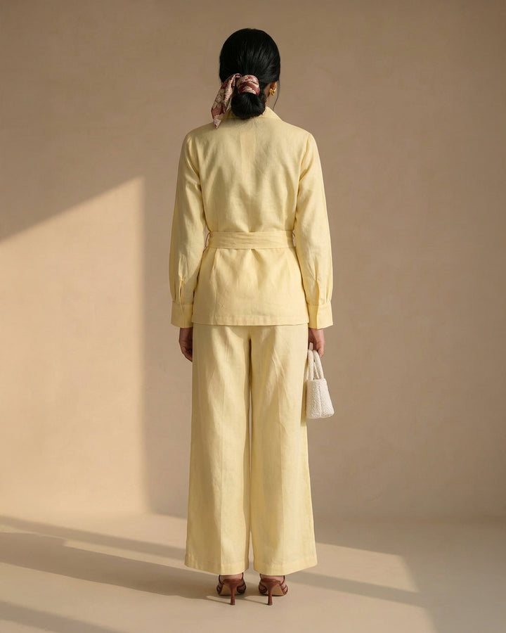 Yellow Suit Linen Co-ord Set
