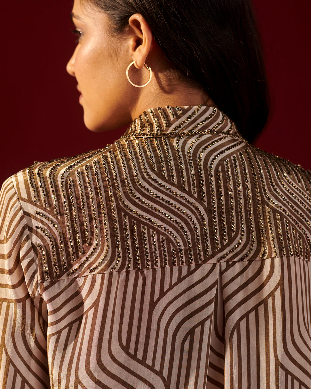 Mint Green Abstract Stripe Shirt