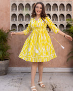 Sorbet Yellow Ikat Dress