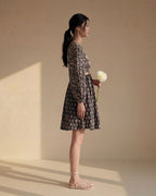 Black Cotton Floral Dress