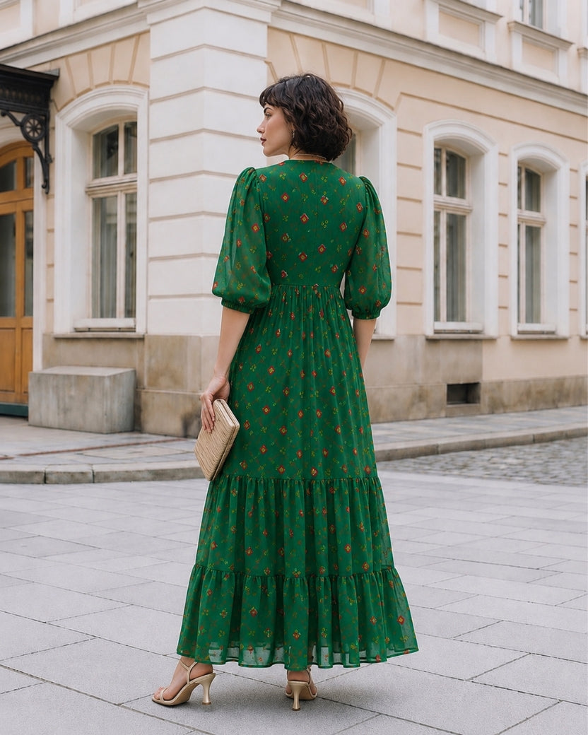EMERALD BANDHEJ DRESS
