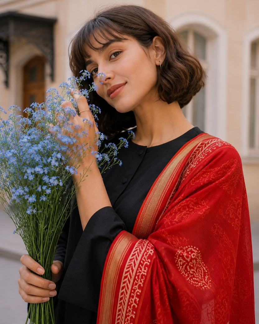 BLACK KURTA ONLY & DUPATTA
