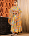 Yellow Floral Muslin Suit Set