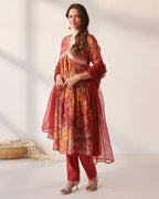 Crimson Mythical Bloom Suit Set