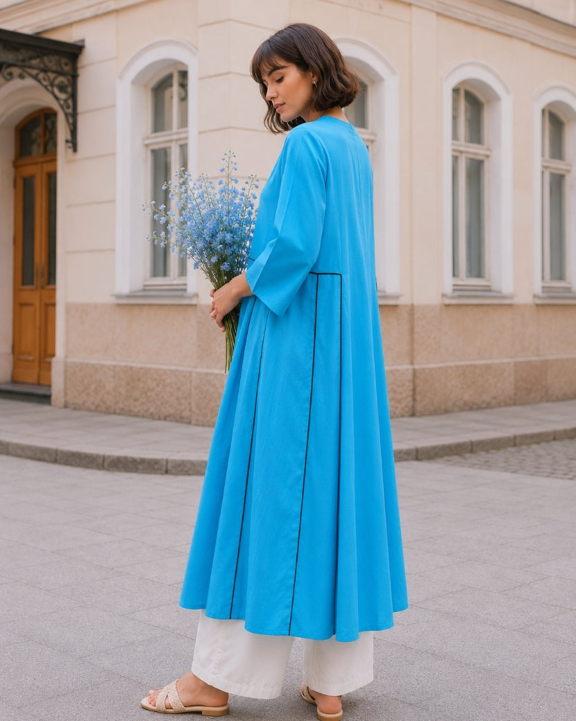 BLUE KURTA ONLY & CHANDERI DUPATTA
