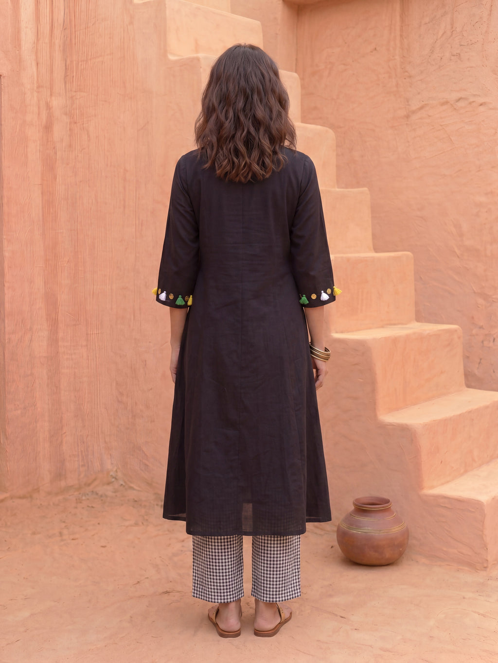 SHADOW & GRID KURTA SET
