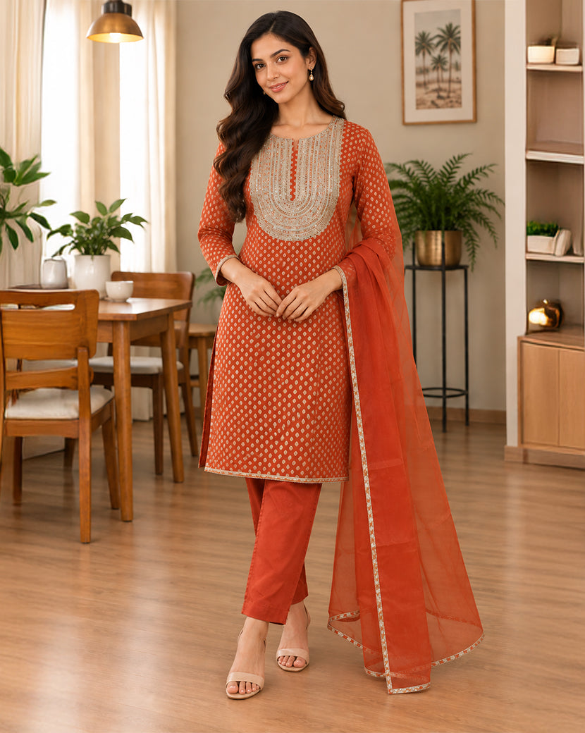 BROCADE KURTA & DUPATTA