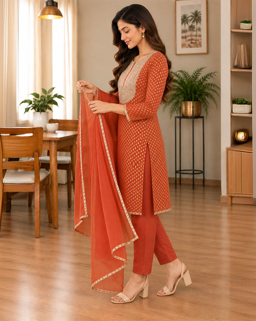 BROCADE KURTA & DUPATTA
