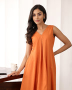 Orange High-low Kurta Set