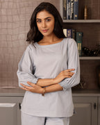 Grey Tie-up Co-ord Set