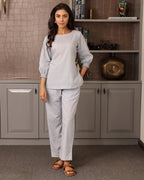Grey Tie-up Co-ord Set