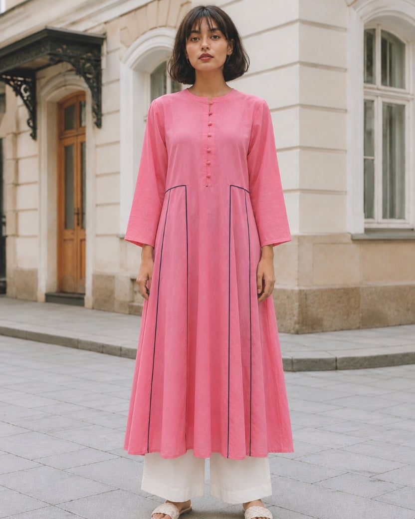 PINK KURTA ONLY & ORGANZA DUPATTA