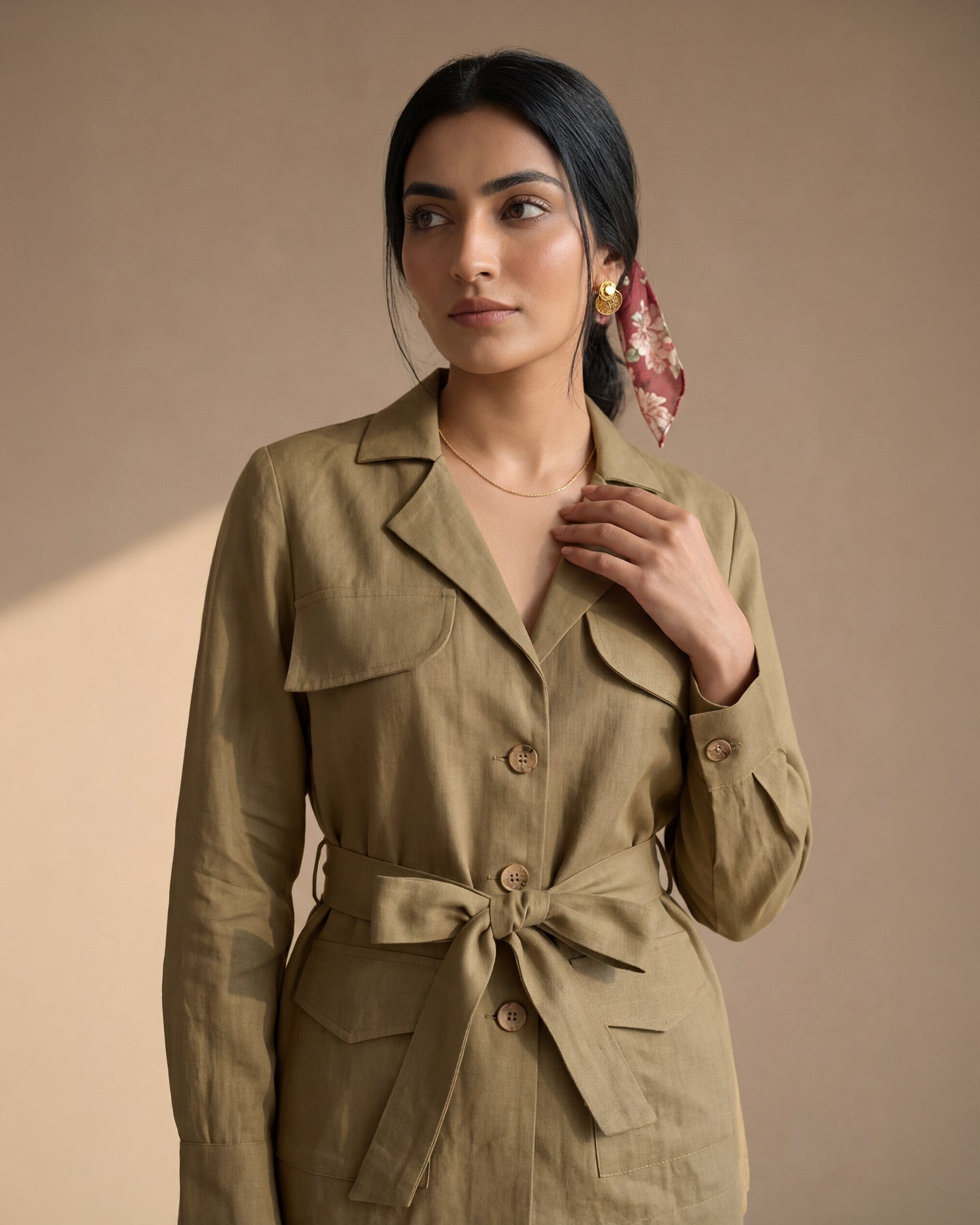 Green Suit Linen Co-ord Set