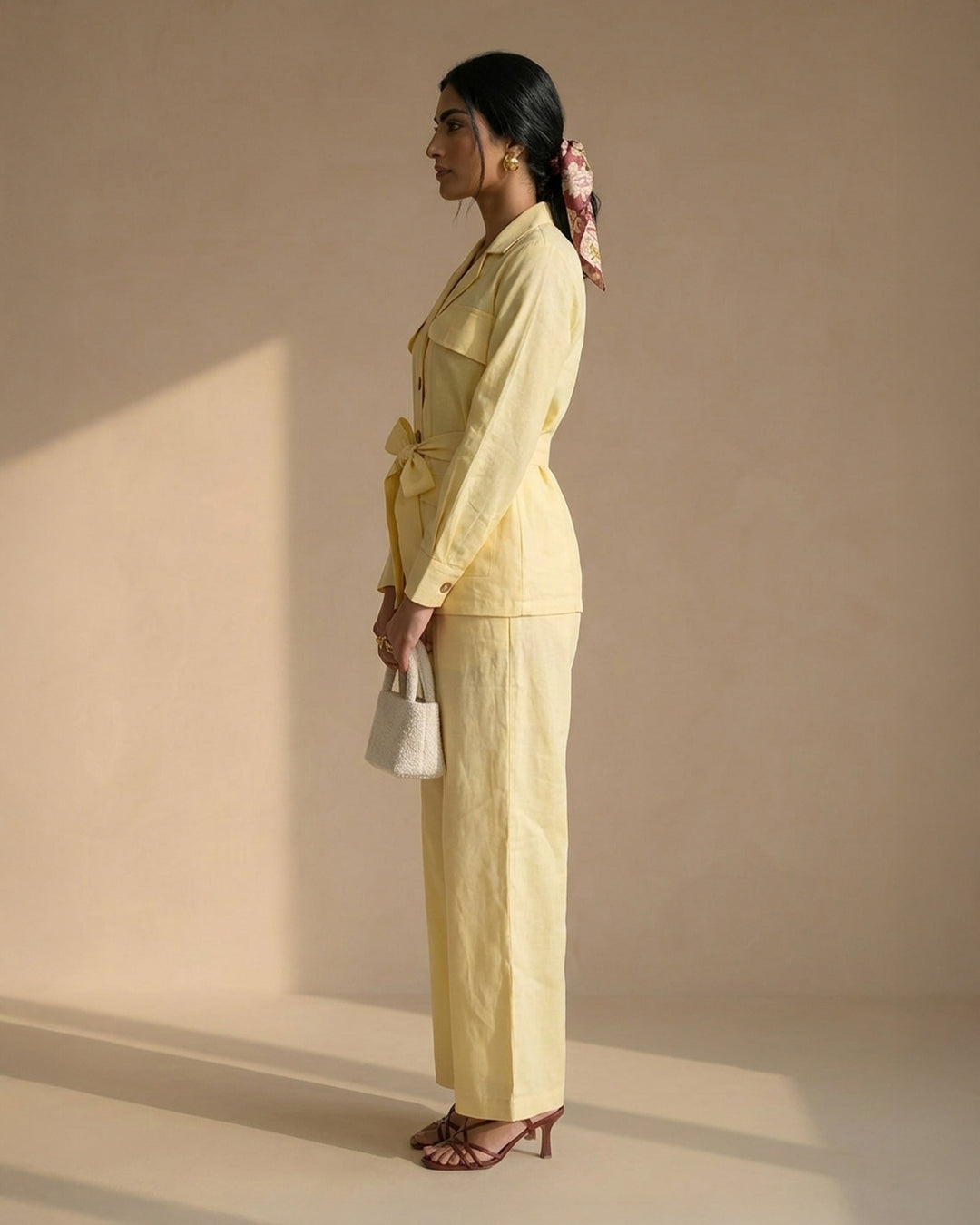 Yellow Suit Linen Co-ord Set