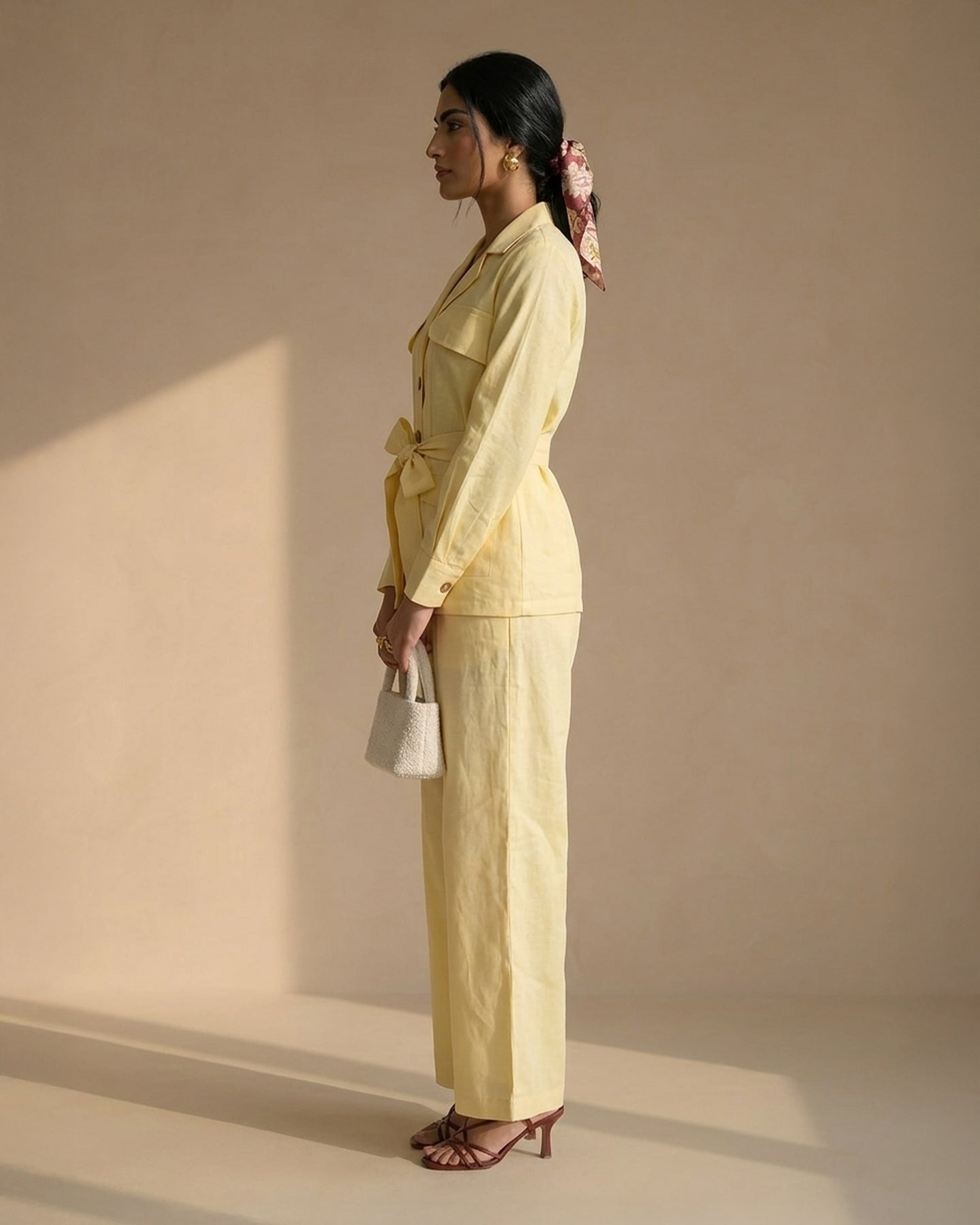 Yellow Suit Linen Co-ord Set