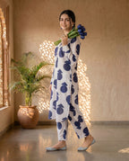 Off White Polka Kurta Set