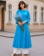 BLUE KURTA ONLY & CHANDERI DUPATTA