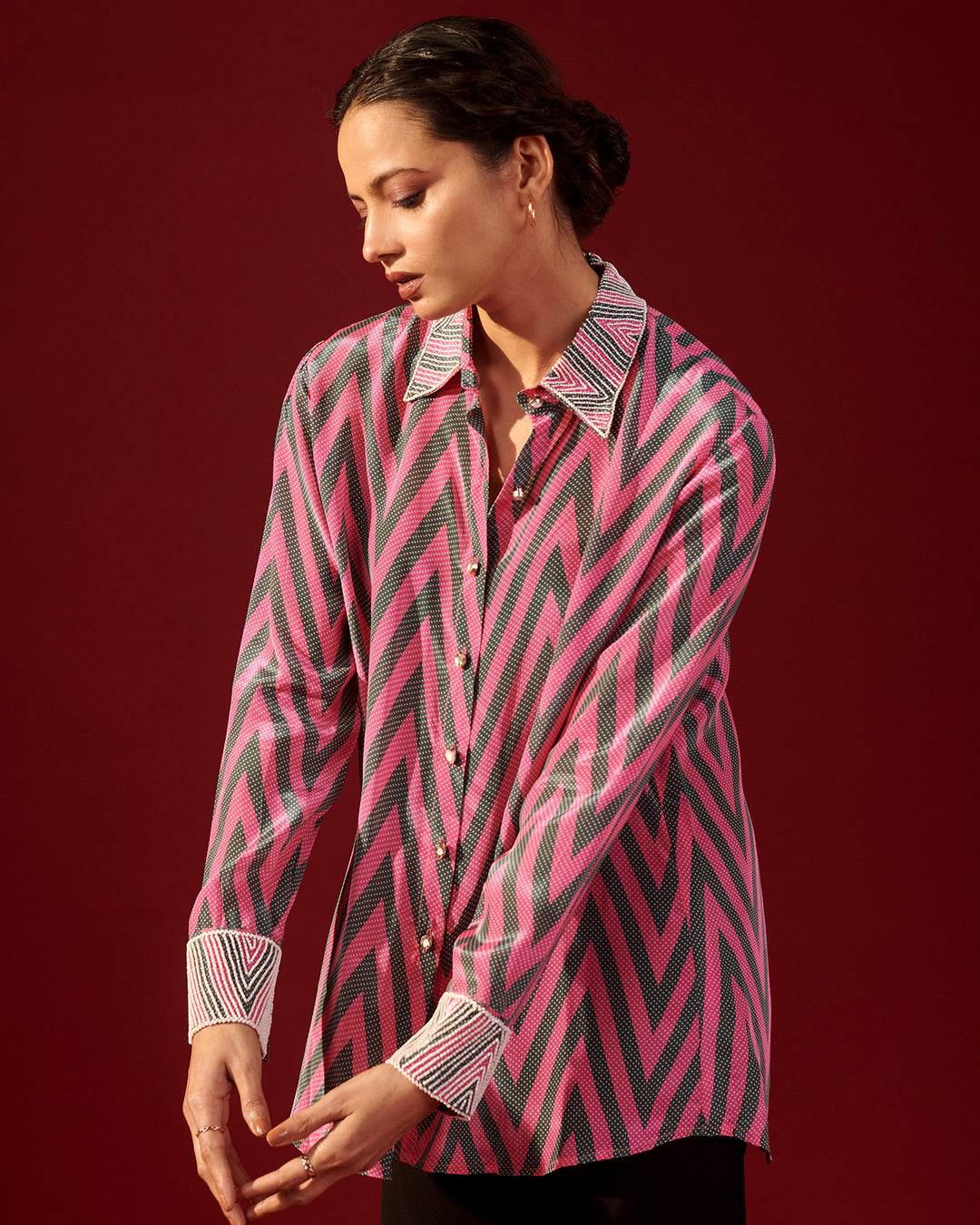 Pink Chevron Accent Shirt