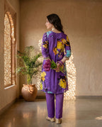 Purple Blossom Kurta Set