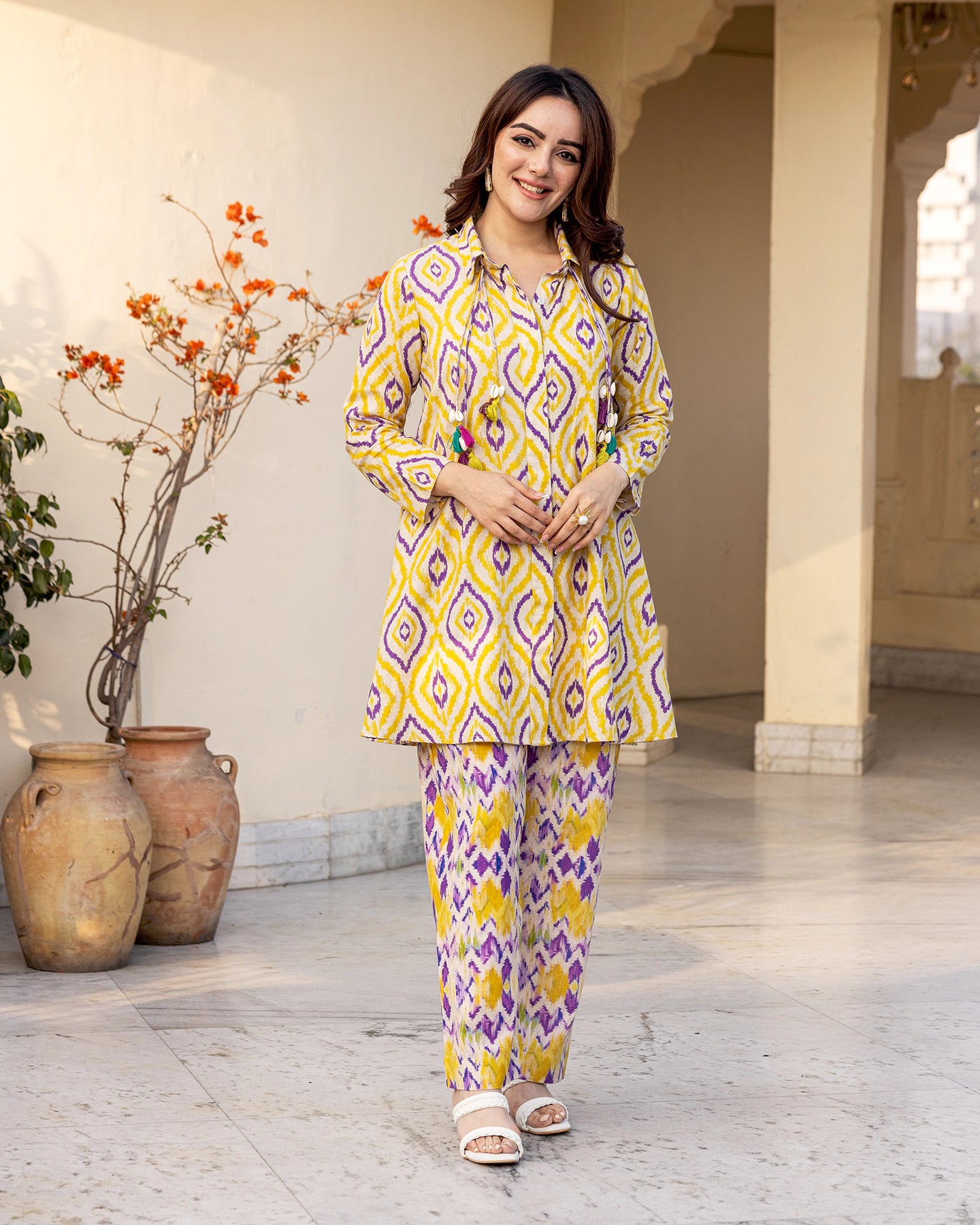 Sorbet Yellow Ikat Co-ord Set
