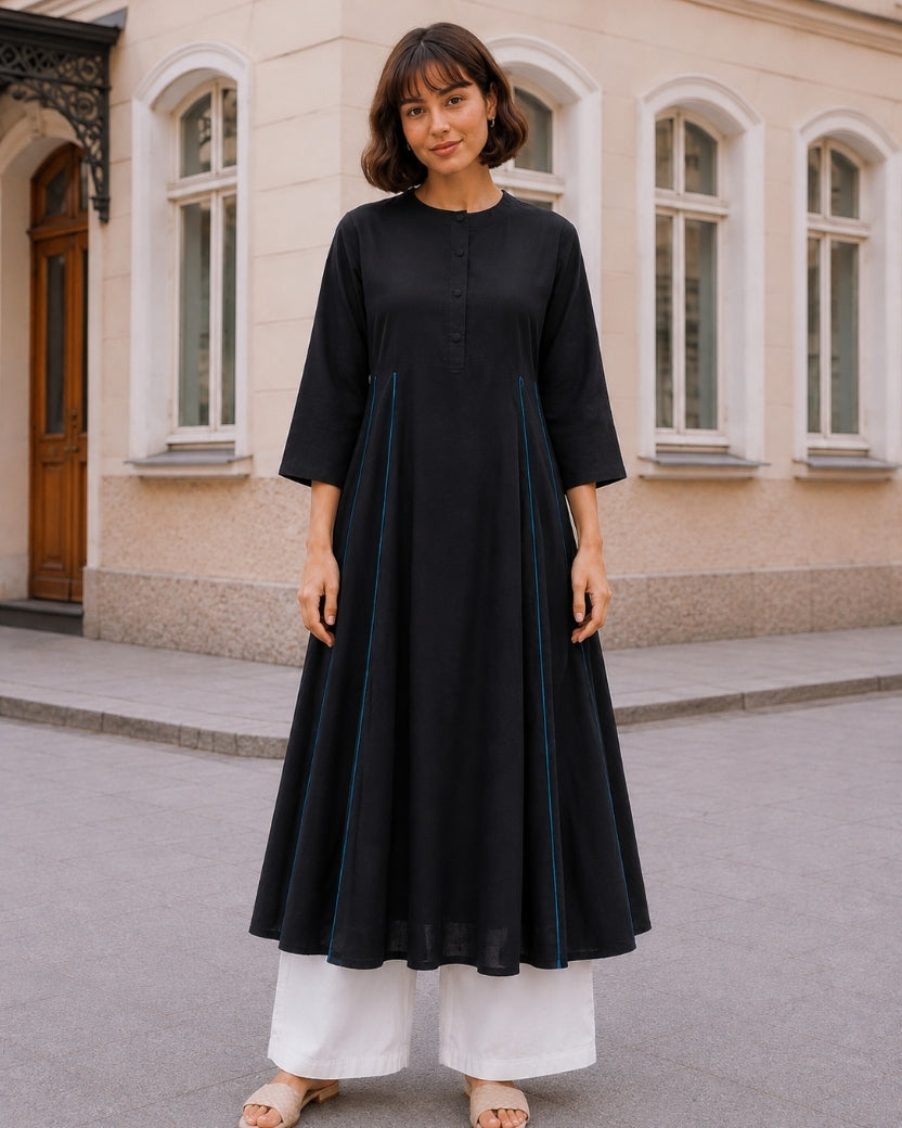 BLACK KURTA ONLY & DUPATTA
