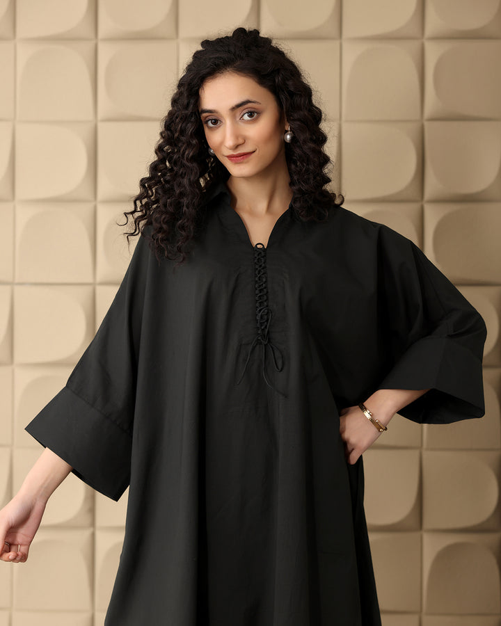 Classic Black A-line Kurta