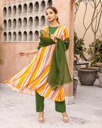 Mustard Striped Suit Set