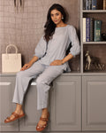 Grey Tie-up Co-ord Set