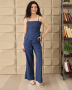 Navy Cotton Strappy Co-ord Set