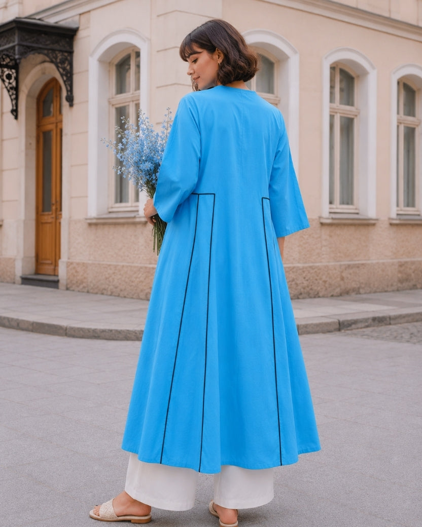 BLUE KURTA ONLY & CHANDERI DUPATTA