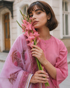 BLUSH KURTA ONLY & DUPATTA