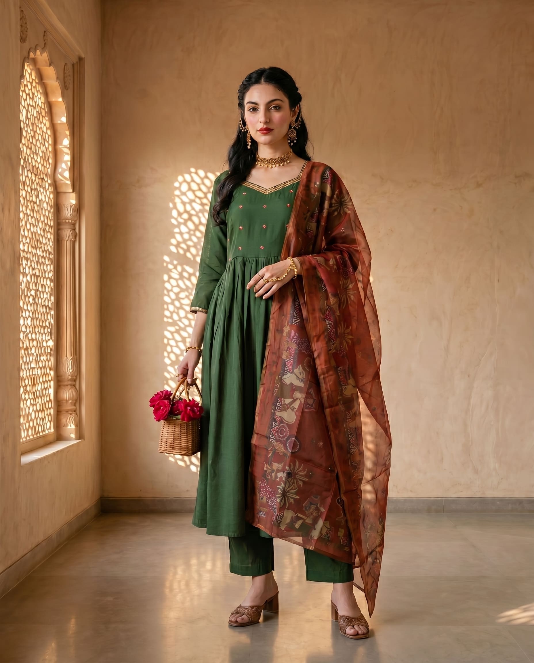 THE EMERALD TWILIGHT ANARKALI SUIT SET