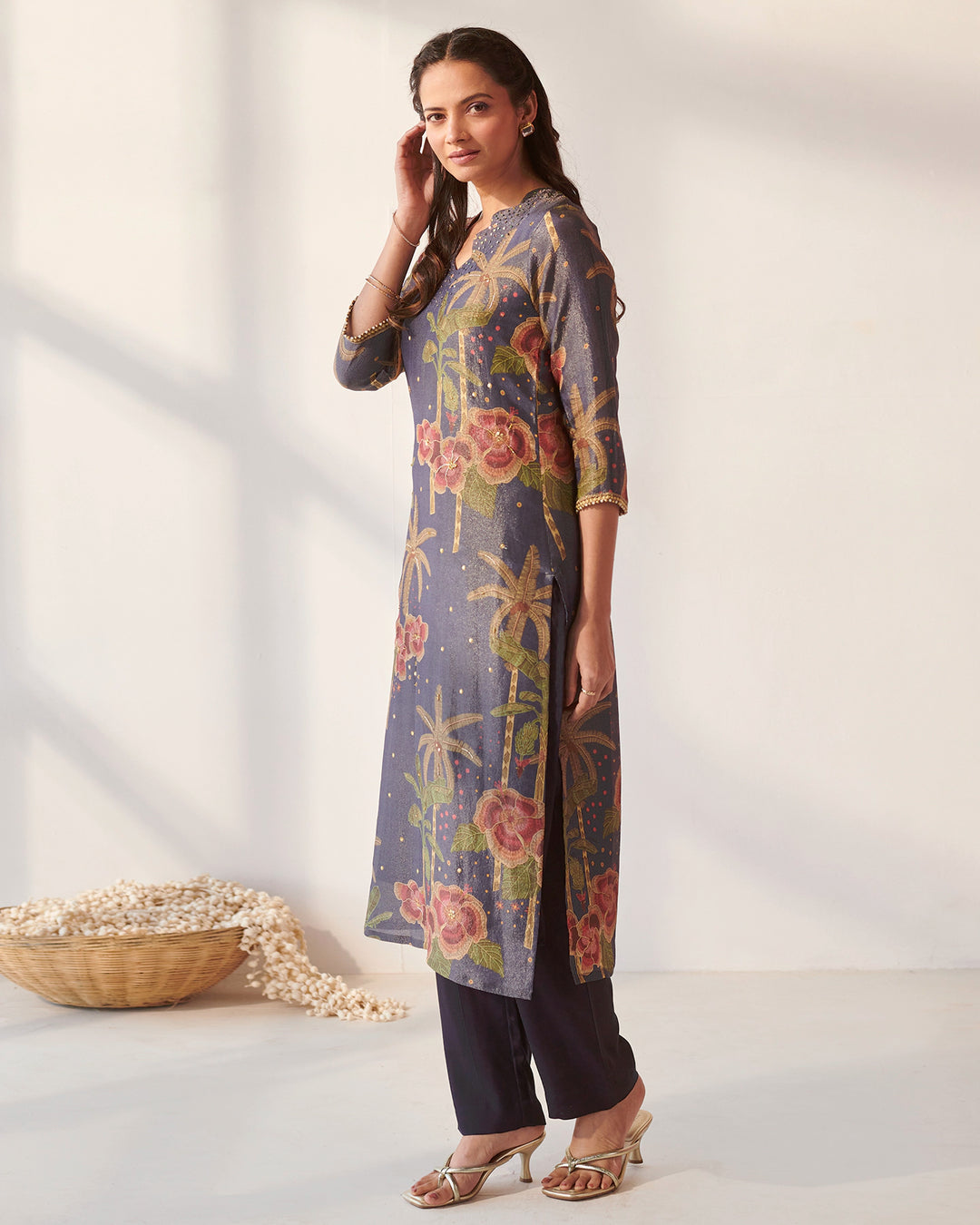 Blue Enchanting Bloom Kurta Set