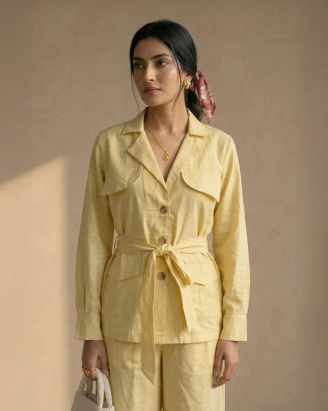 Yellow Suit Linen Co-ord Set