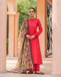 Red & Green Kalamkari Suit Set