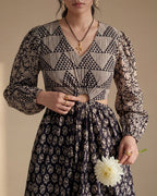 Black Cotton Floral Dress