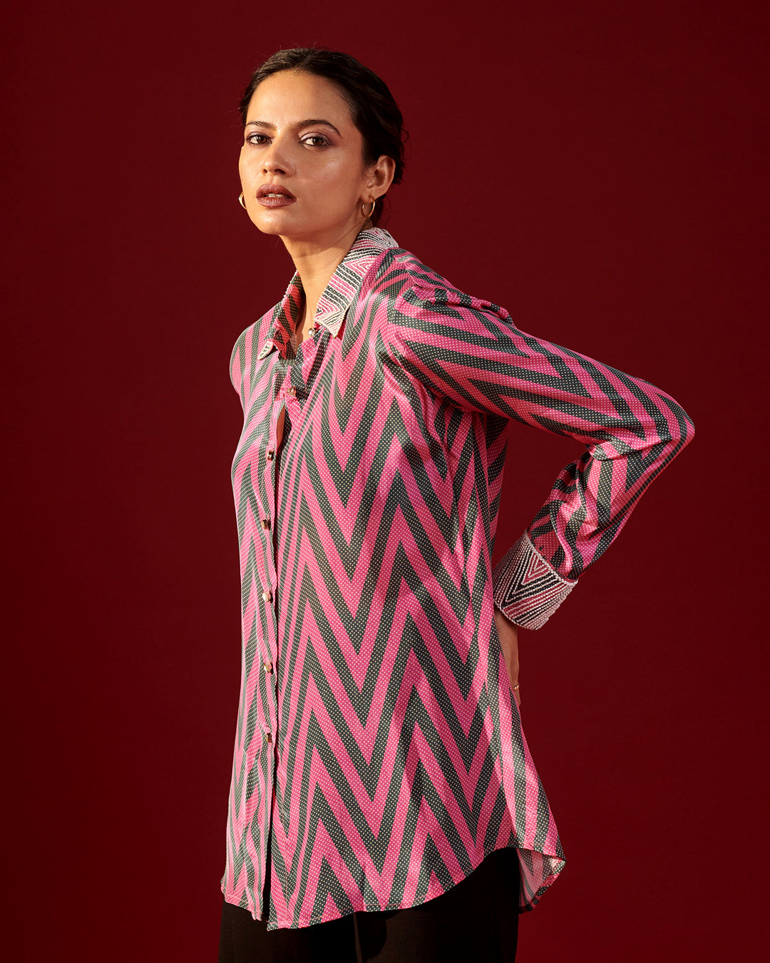 Pink Chevron Accent Shirt