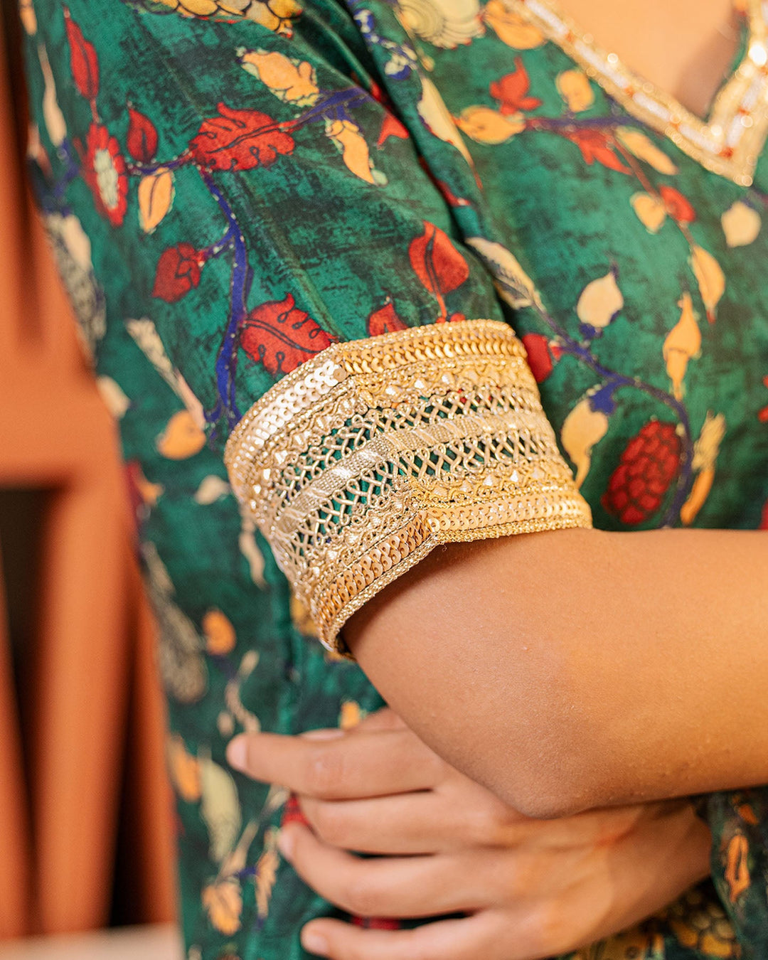 Dark Green Kalamkari Suit Set