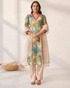Off White Foliage Suit Set