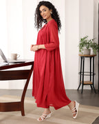 RUBY RED A-LINE KURTA SET