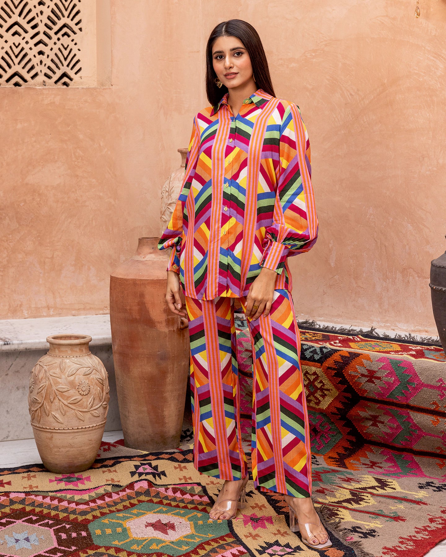 Multicolour Striped Co-ord Set