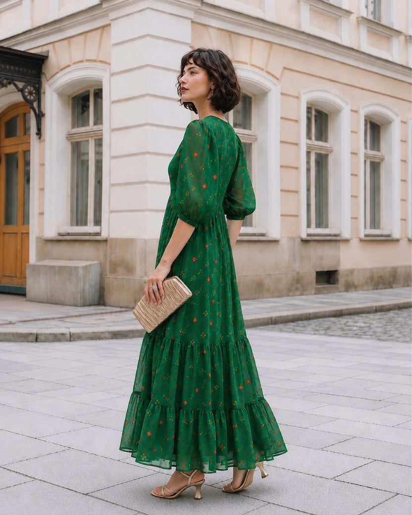 EMERALD BANDHEJ DRESS